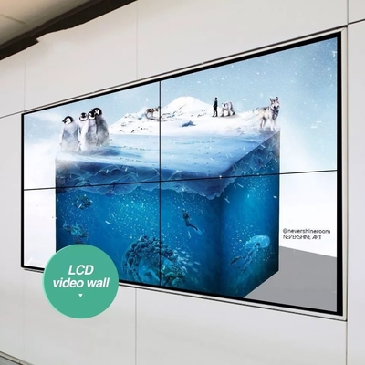 Panneau de mur visuel d'affichage à cristaux liquides 46 49 55 de pouce de télévision en circuit fermé du système affichage à cristaux liquides de cadre visuel d'intérieur du mur 4K 3x3 2x2