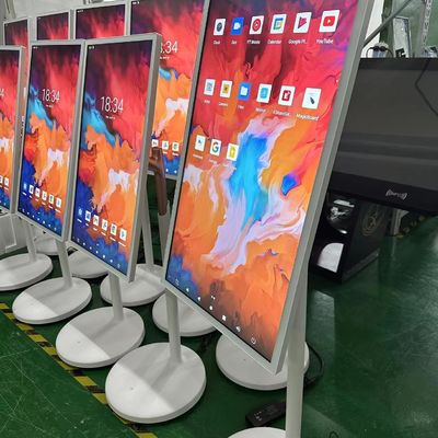 32 pouces Stand Portable Smart Interactive Touch Kiosque mobile sans fil LCD écran tournable