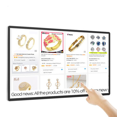 Signalisation numérique murale de 65 pouces 4K Ultra HD avec 4 mm/10 mm de bords et panneau tactile infrarouge