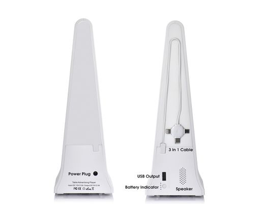 8 pouces Tabletop numérique de commande d'appel affichage écran LCD publicité lecteur avec menu Power Bank