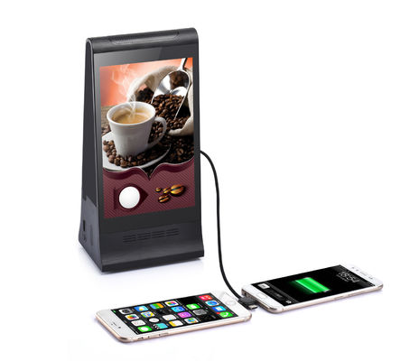 8 pouces Tabletop numérique de commande d'appel affichage écran LCD publicité lecteur avec menu Power Bank