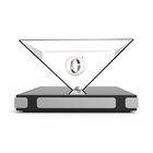kiosque interactif de bijoux de pyramide de contact d'affichage olographe de 180° 270° 360° 3D pour le mail
