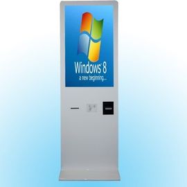 Étiquetez le kiosque de service d'individu de vente avec le scanner/verre trempé de code barres
