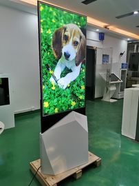 55" kiosque mobile ultra-mince d'intérieur d'écran d'affichage à cristaux liquides de côté de double d'Android de moniteur d'affiche de Signage de QLED Floorstand Digital