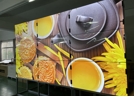 Encadrement du mur UHD 4k d'affichage à cristaux liquides mini de la résolution 3X3 Digital du Signage 55 d'éclat visuel de pouce 450