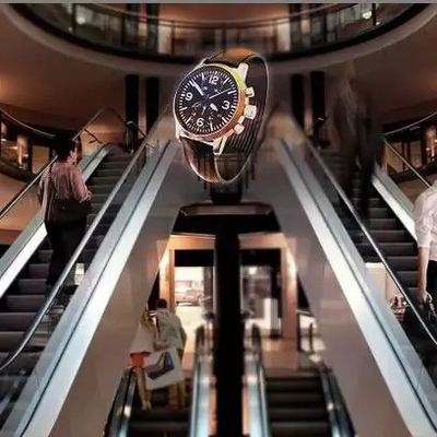 L'hologramme extérieur 3D de taille de panneau de l'application 100cm montrent l'étalage mené olographe de la publicité d'hologramme de la fan 3D