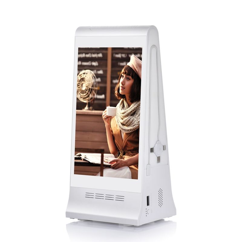 8 pouces Tabletop numérique de commande d'appel affichage écran LCD publicité lecteur avec menu Power Bank