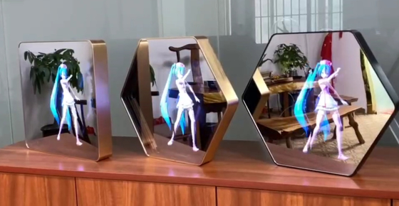 Kiosque olographe d'hologramme d'affichage du miroir 3D pour annoncer la lumière de LED