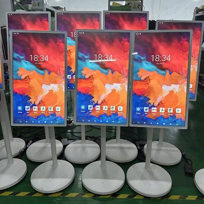 32 pouces Stand Portable Smart Interactive Touch Kiosque mobile sans fil LCD écran tournable