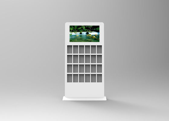 AC240V plancher blanc de couleur de 32 pouces tenant le kiosque numérique de signage d'affichage à cristaux liquides avec le support de brochure
